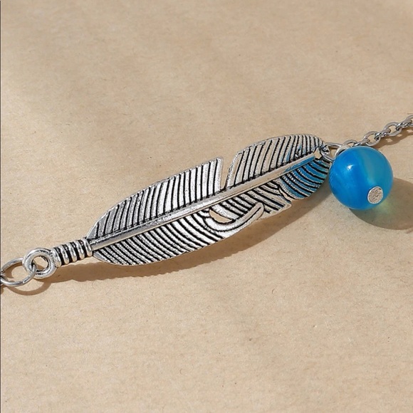 New Feather&charm ankle bracelet - Picture 3 of 3